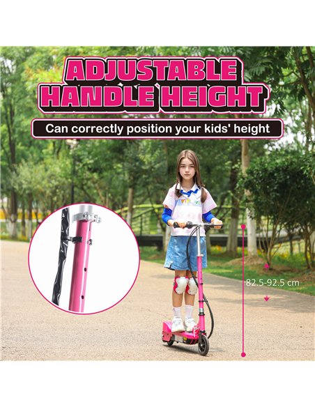HOMCOM Foldable Electric Kids Scooter, Ride on, for Ages 7-14 Years, Pink - pic 123938 | FastDaddyshop