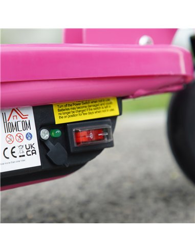 HOMCOM Foldable Electric Kids Scooter, Ride on, for Ages 7-14 Years, Pink