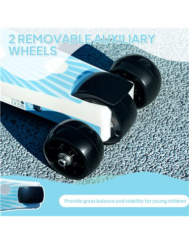 AIYAPLAY Electric Scooter for Kids Ages 4-7, with Auxiliary Rear Wheels, Flashing LED Light and Electric Brake, Kids Electric Sc