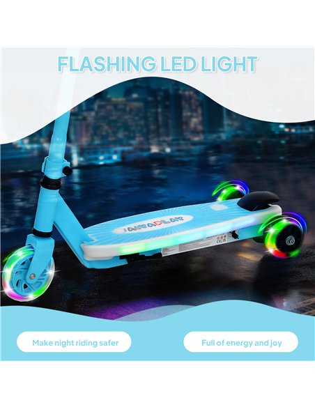 AIYAPLAY Electric Scooter for Kids Ages 4-7, with Auxiliary Rear Wheels, Flashing LED Light and Electric Brake, Kids Electric Sc - pic 123946 | FastDaddyshop