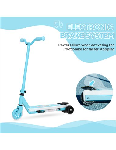 AIYAPLAY Electric Scooter for Kids Ages 4-7, with Auxiliary Rear Wheels, Flashing LED Light and Electric Brake, Kids Electric Sc