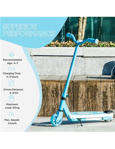 AIYAPLAY Electric Scooter for Kids Ages 4-7, with Auxiliary Rear Wheels, Flashing LED Light and Electric Brake, Kids Electric Sc