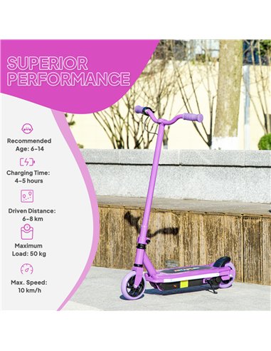 AIYAPLAY Electric Scooter for Ages 6-14, with Colourful Light and Electric Brake, Electric Scooter E Scooter, Up to 10 KM/H & 8 