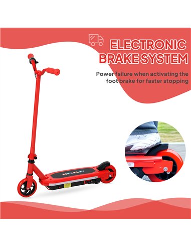 AIYAPLAY Electric Scooter for Ages 6-14, with Colourful Light and Electric Brake, Electric Scooter E Scooter, Up to 10 KM/H & 8 