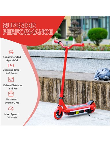 AIYAPLAY Electric Scooter for Ages 6-14, with Colourful Light and Electric Brake, Electric Scooter E Scooter, Up to 10 KM/H & 8 