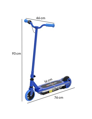 AIYAPLAY Electric Scooter for Ages 6-14, with Colourful Light and Electric Brake, Electric Scooter E Scooter, Up to 10 KM/H & 8 