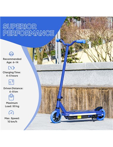 AIYAPLAY Electric Scooter for Ages 6-14, with Colourful Light and Electric Brake, Electric Scooter E Scooter, Up to 10 KM/H & 8 