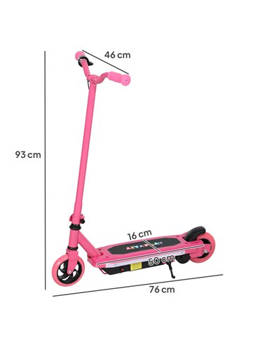 AIYAPLAY Electric Scooter for Ages 6-14, with Colourful Light and Electric Brake, Electric Scooter E Scooter, Up to 10 KM/H & 8 
