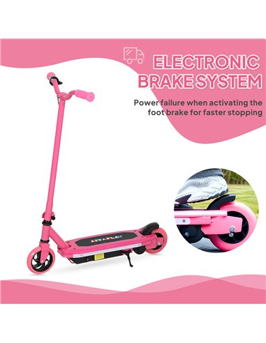 AIYAPLAY Electric Scooter for Ages 6-14, with Colourful Light and Electric Brake, Electric Scooter E Scooter, Up to 10 KM/H & 8 