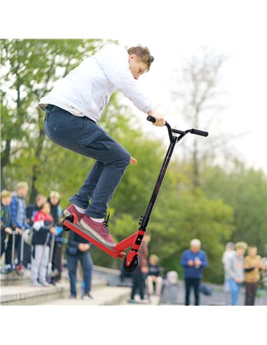 HOMCOM Street Stunt Scooter Intermediate and Beginner Freestyle Tricks Scooters For 14+ Teens Adult w/ Rear φ10cm Wheel & Brake 
