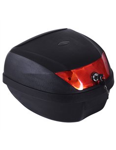 HOMCOM 28L Motorcycle Tail box Helmet Top Case Motorbike Luggage Storage Trunk Carrier Mount Rack w/ 2 Keys