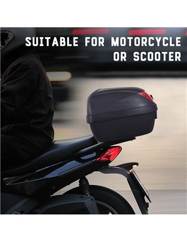 HOMCOM 28L Motorcycle Tail box Helmet Top Case Motorbike Luggage Storage Trunk Carrier Mount Rack w/ 2 Keys