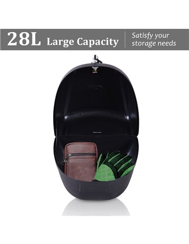 HOMCOM 28L Motorcycle Tail box Helmet Top Case Motorbike Luggage Storage Trunk Carrier Mount Rack w/ 2 Keys