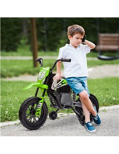 AIYAPLAY 12V Kids Electric Motorbike, Kids Electric Ride on motorcycle w/ Twist Grip Throttle, Training Wheels, Green 2