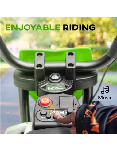 AIYAPLAY 12V Kids Electric Motorbike, Kids Electric Ride on motorcycle w/ Twist Grip Throttle, Training Wheels, Green