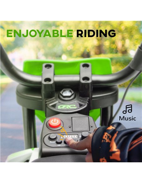 AIYAPLAY 12V Kids Electric Motorbike, Kids Electric Ride on motorcycle w/ Twist Grip Throttle, Training Wheels, Green - pic 124011 | FastDaddyshop