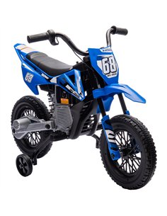 AIYAPLAY 12V Kids Electric Motorbike, Kids Electric Ride on motorcycle w/ Twist Grip Throttle, Training Wheels, Blue