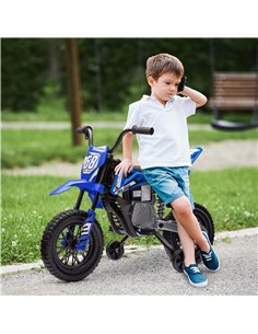 AIYAPLAY 12V Kids Electric Motorbike, Kids Electric Ride on motorcycle w/ Twist Grip Throttle, Training Wheels, Blue 2