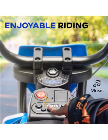 AIYAPLAY 12V Kids Electric Motorbike, Kids Electric Ride on motorcycle w/ Twist Grip Throttle, Training Wheels, Blue