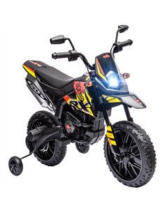 AIYAPLAY 12V Aprilia Licenced Kids Motorbike with Training Wheels, Spring Suspension, LED Light, USB, Music, Yellow