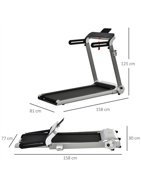 HOMCOM 15km/h Electric Treadmill, 6-level Quick Speed Controls Folding Indoor Cardio Treadmill, 2HP Motorised Running Jogging Wa - pic 124043 | FastDaddyshop