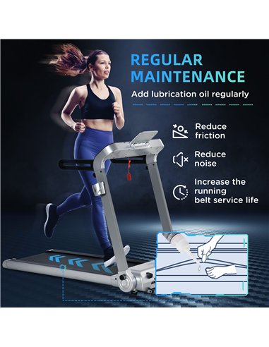 HOMCOM 15km/h Electric Treadmill, 6-level Quick Speed Controls Folding Indoor Cardio Treadmill, 2HP Motorised Running Jogging Wa