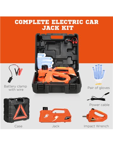 DURHAND 5 Ton Electric Car Jack Kit with 12V Auto Car Floor Jack, Impact Wrench, 15.5-45cm Car Tyre Lift Kit Emergency Tyre Repa