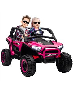 AIYAPLAY 2 Seater 24V 7AH Ride on Truck, Battery Powered Electric Ride On Car w/ Remote, Suspension, 3 Speeds - Pink