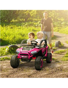 AIYAPLAY 2 Seater 24V 7AH Ride on Truck, Battery Powered Electric Ride On Car w/ Remote, Suspension, 3 Speeds - Pink 2