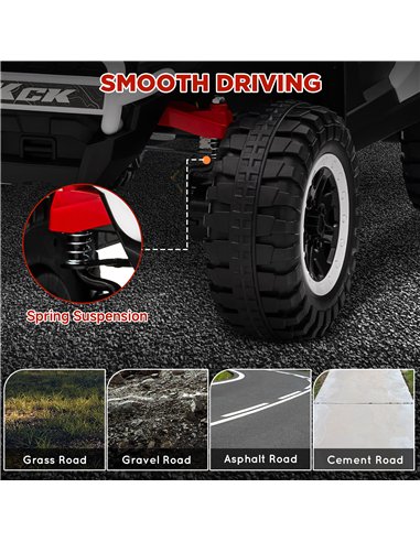 AIYAPLAY 2 Seater 24V 7AH Ride on Truck, Battery Powered Electric Ride On Car w/ Remote, Suspension, 3 Speeds - White