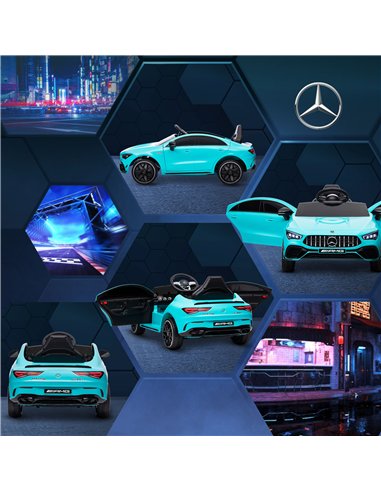 AIYAPLAY Mercedes-AMG CLA 45 Licensed 12V Kids Electric Car Ride on Car w/ Remote, Suspension Lights Music Horn - Light Blue