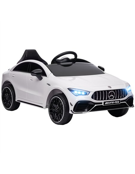 AIYAPLAY Mercedes-AMG CLA 45 Licensed 12V Kids Electric Car Ride on Car w/ Remote, Suspension Lights Music Horn - White - pic 124086 | FastDaddyshop