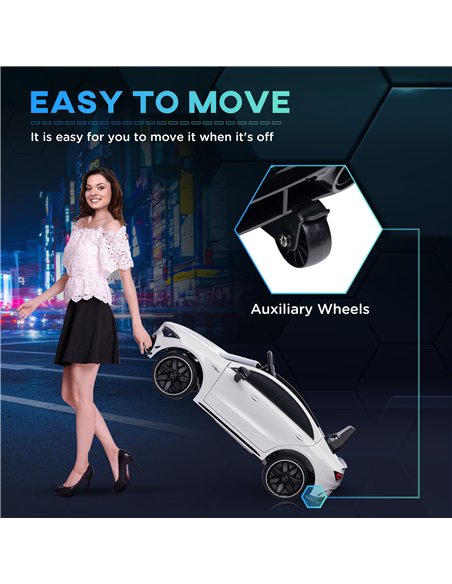 AIYAPLAY Mercedes-AMG CLA 45 Licensed 12V Kids Electric Car Ride on Car w/ Remote, Suspension Lights Music Horn - White - pic 124090 | FastDaddyshop
