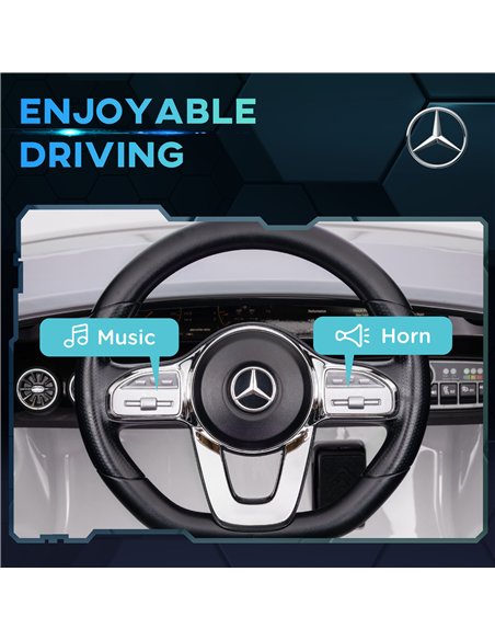 AIYAPLAY Mercedes-AMG CLA 45 Licensed 12V Kids Electric Car Ride on Car w/ Remote, Suspension Lights Music Horn - White - pic 124091 | FastDaddyshop