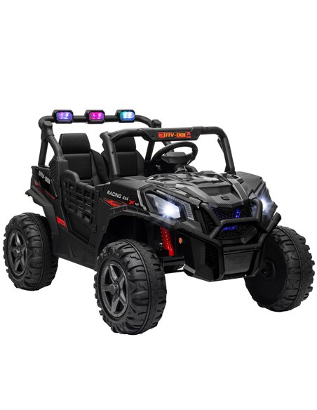 AIYAPLAY 24V 2 Seater Kids Electric Car with Remote Control, Suspension System,  Slow Start, 3 Speeds, for 3-8 Years, Black - pic 124122 | FastDaddyshop