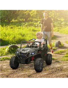 AIYAPLAY 24V 2 Seater Kids Electric Car with Remote Control, Suspension System,  Slow Start, 3 Speeds, for 3-8 Years, Black 2