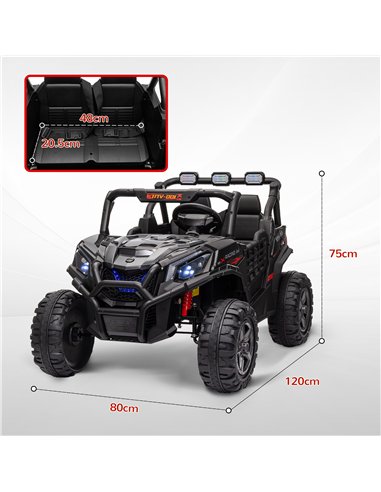 AIYAPLAY 24V 2 Seater Kids Electric Car with Remote Control, Suspension System,  Slow Start, 3 Speeds, for 3-8 Years, Black