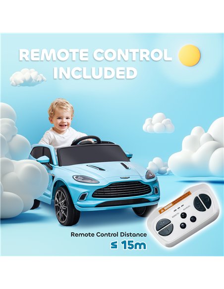 AIYAPLAY Aston Martin DBX Licensed Battery Powered Kids Electric Car, 12V Kids Ride on Car w/ Lights, Music Horn, Blue - pic 124144 | FastDaddyshop