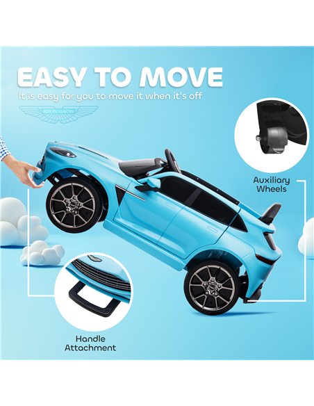 AIYAPLAY Aston Martin DBX Licensed Battery Powered Kids Electric Car, 12V Kids Ride on Car w/ Lights, Music Horn, Blue - pic 124145 | FastDaddyshop