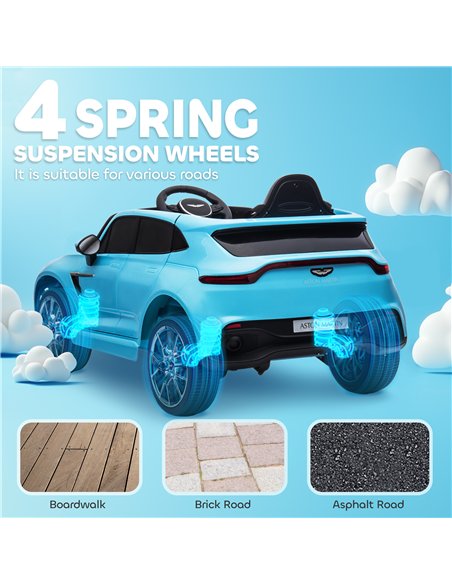 AIYAPLAY Aston Martin DBX Licensed Battery Powered Kids Electric Car, 12V Kids Ride on Car w/ Lights, Music Horn, Blue - pic 124147 | FastDaddyshop