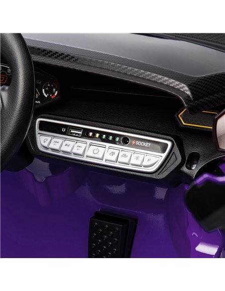 AIYAPLAY 12V Lamborghini Autentica Licensed Kids Electric Car with Remote Control, Four Suspension Wheels, Soft Start, Purple - pic 124157 | FastDaddyshop