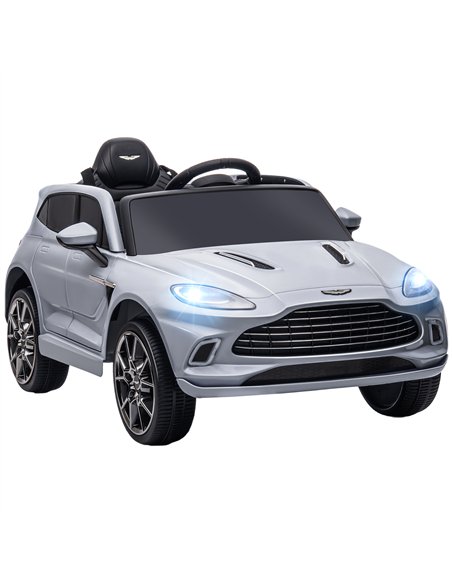 AIYAPLAY Aston Martin DBX Licensed Battery Powered Kids Electric Car, 12V Kids Ride on Car w/ Lights, Music Horn, Grey - pic 124176 | FastDaddyshop