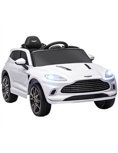 AIYAPLAY Aston Martin DBX Licensed Battery Powered Kids Electric Car, 12V Kids Ride on Car w/ Lights, Music Horn, White