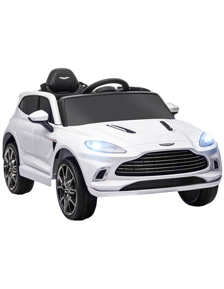 AIYAPLAY Aston Martin DBX Licensed Battery Powered Kids Electric Car, 12V Kids Ride on Car w/ Lights, Music Horn, White - pic 124185 | FastDaddyshop