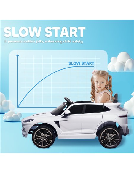AIYAPLAY Aston Martin DBX Licensed Battery Powered Kids Electric Car, 12V Kids Ride on Car w/ Lights, Music Horn, White - pic 124193 | FastDaddyshop