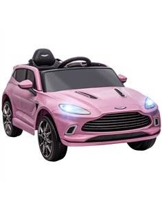 AIYAPLAY Aston Martin DBX Licensed Battery Powered Kids Electric Car, 12V Kids Ride on Car w/ Lights, Music Horn, Pink