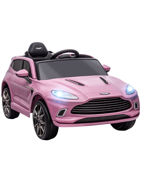 AIYAPLAY Aston Martin DBX Licensed Battery Powered Kids Electric Car, 12V Kids Ride on Car w/ Lights, Music Horn, Pink - pic 124194 | FastDaddyshop