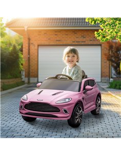 AIYAPLAY Aston Martin DBX Licensed Battery Powered Kids Electric Car, 12V Kids Ride on Car w/ Lights, Music Horn, Pink 2