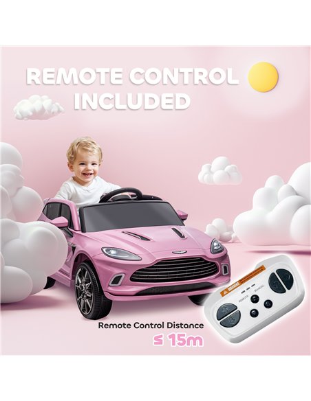 AIYAPLAY Aston Martin DBX Licensed Battery Powered Kids Electric Car, 12V Kids Ride on Car w/ Lights, Music Horn, Pink - pic 124198 | FastDaddyshop
