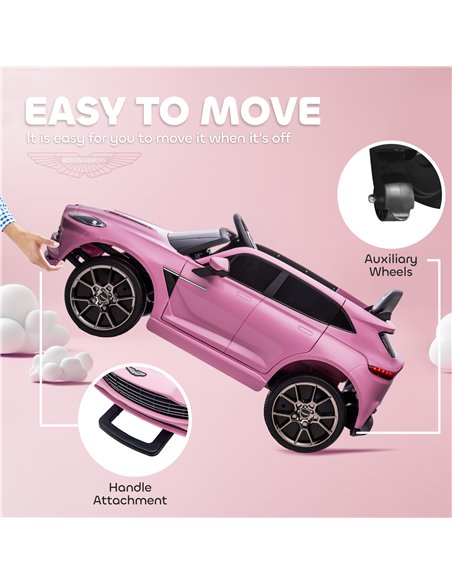 AIYAPLAY Aston Martin DBX Licensed Battery Powered Kids Electric Car, 12V Kids Ride on Car w/ Lights, Music Horn, Pink - pic 124199 | FastDaddyshop